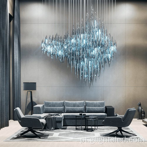 Candelabro de lustre moderno para lobby de hotel de luxo